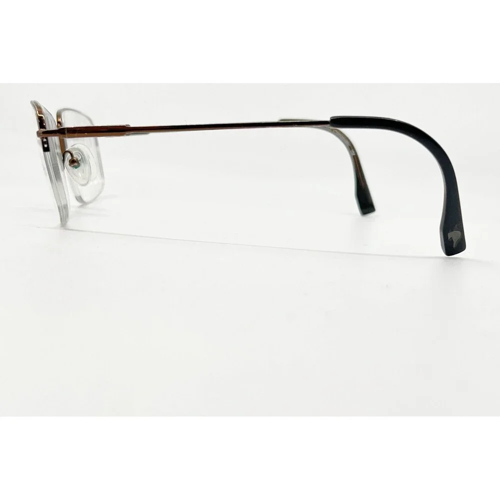 Tura Eyeglass Frames Mens Brown Semi Rimless Rectangular Metal 53-18-140